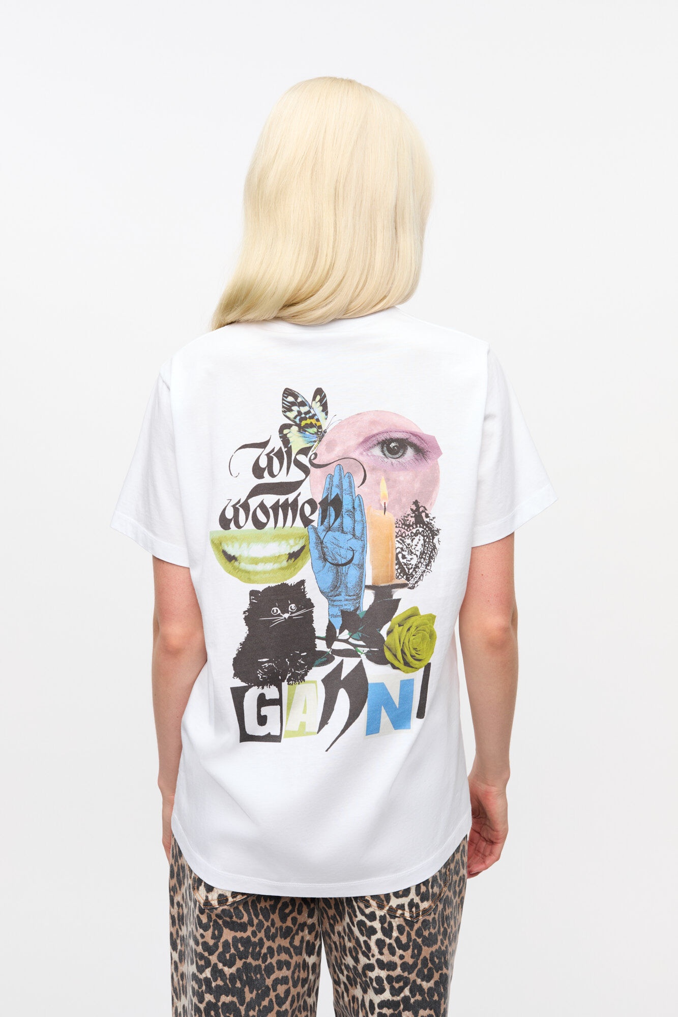WHITE BASIC JERSEY RELAXED T-SHIRT - 5