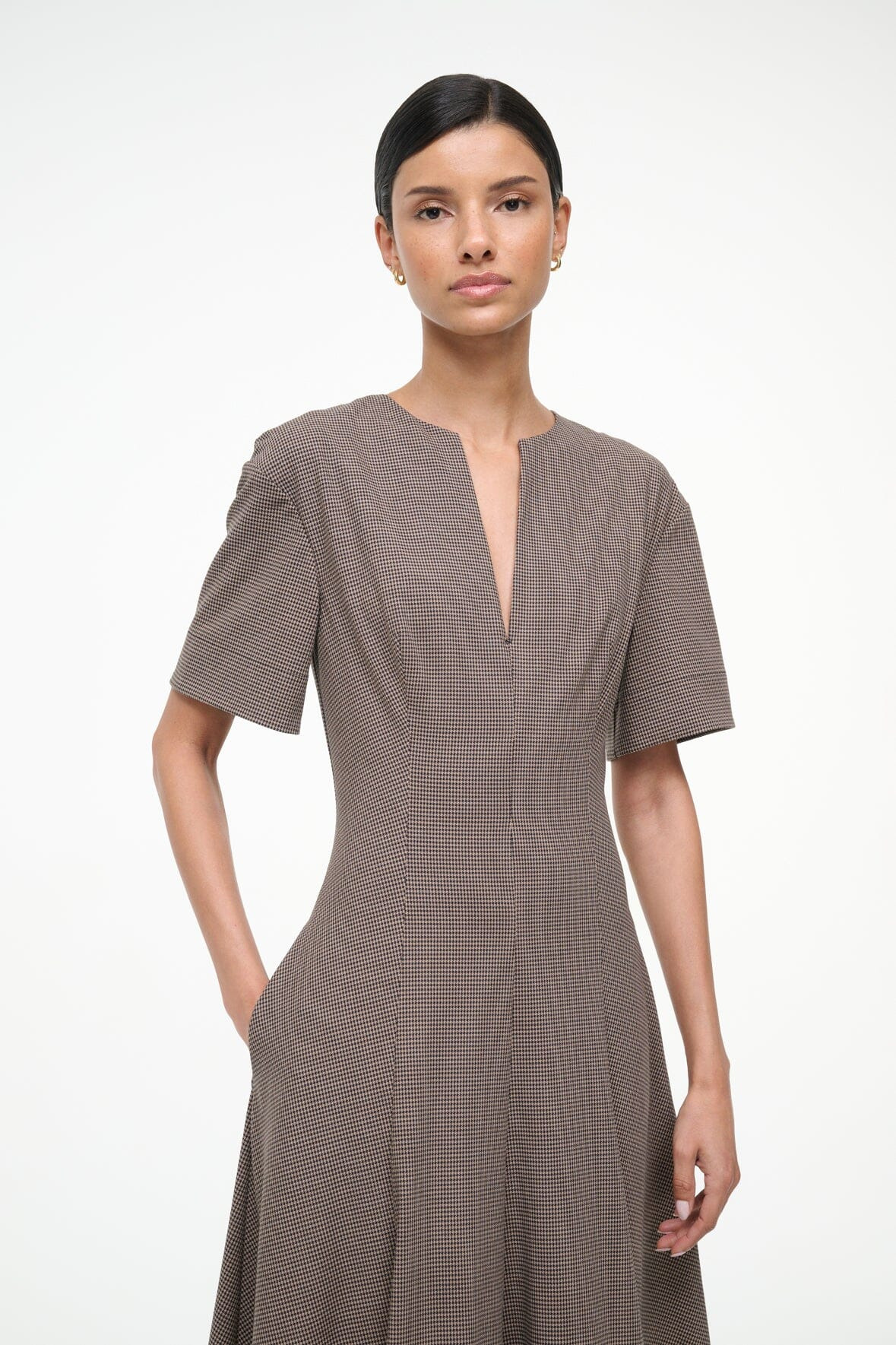STAUD FRANCES DRESS HOUNDSTOOTH - 8