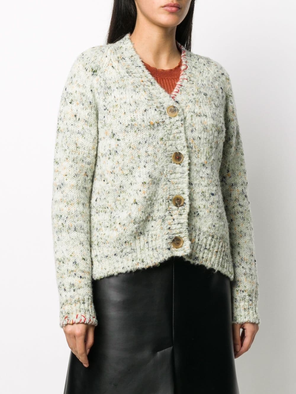 marl knit cardigan - 3