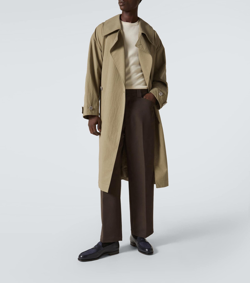 John Lobb Lopez leather and denim penny loafers outlook