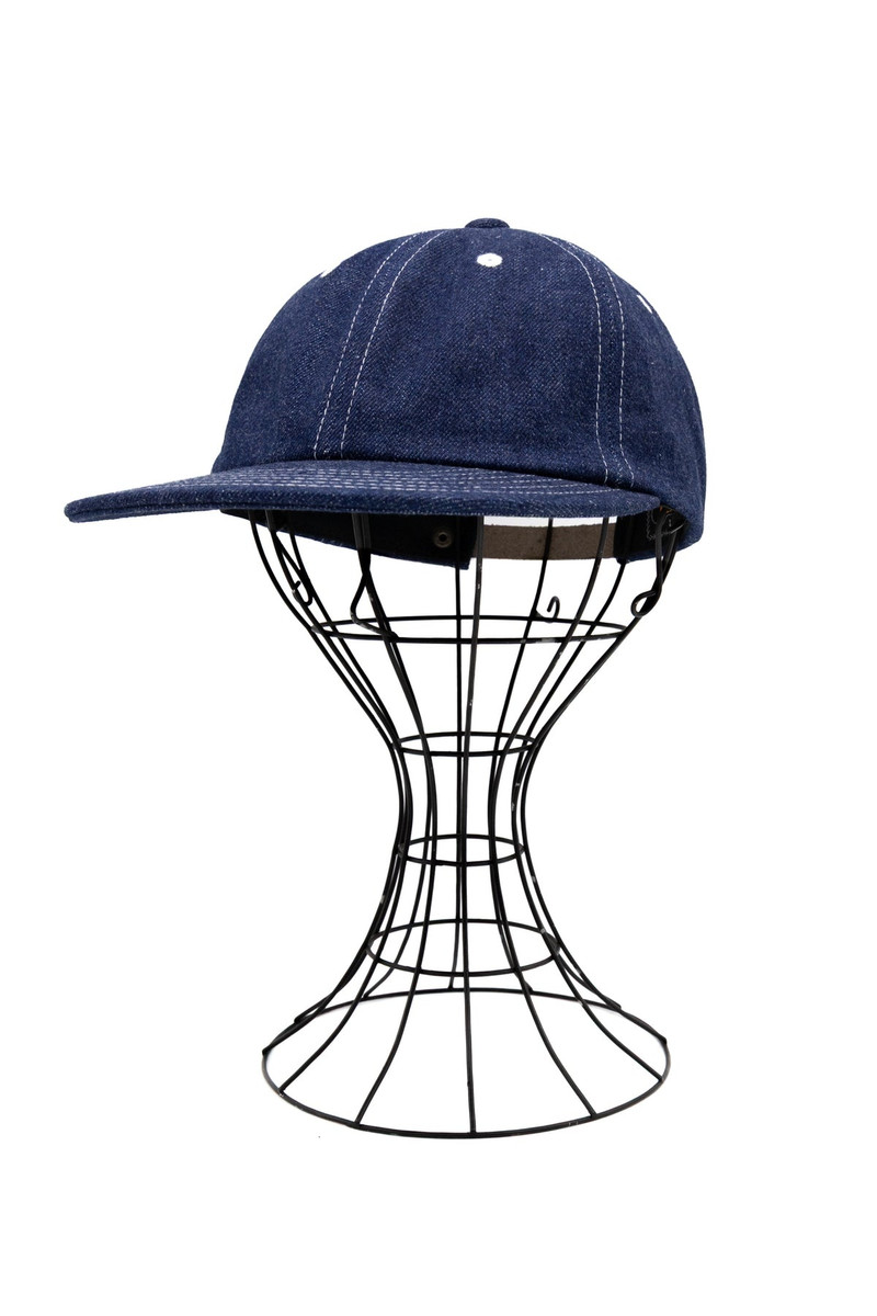6 Panel Herringbone Cap - Indigo 1