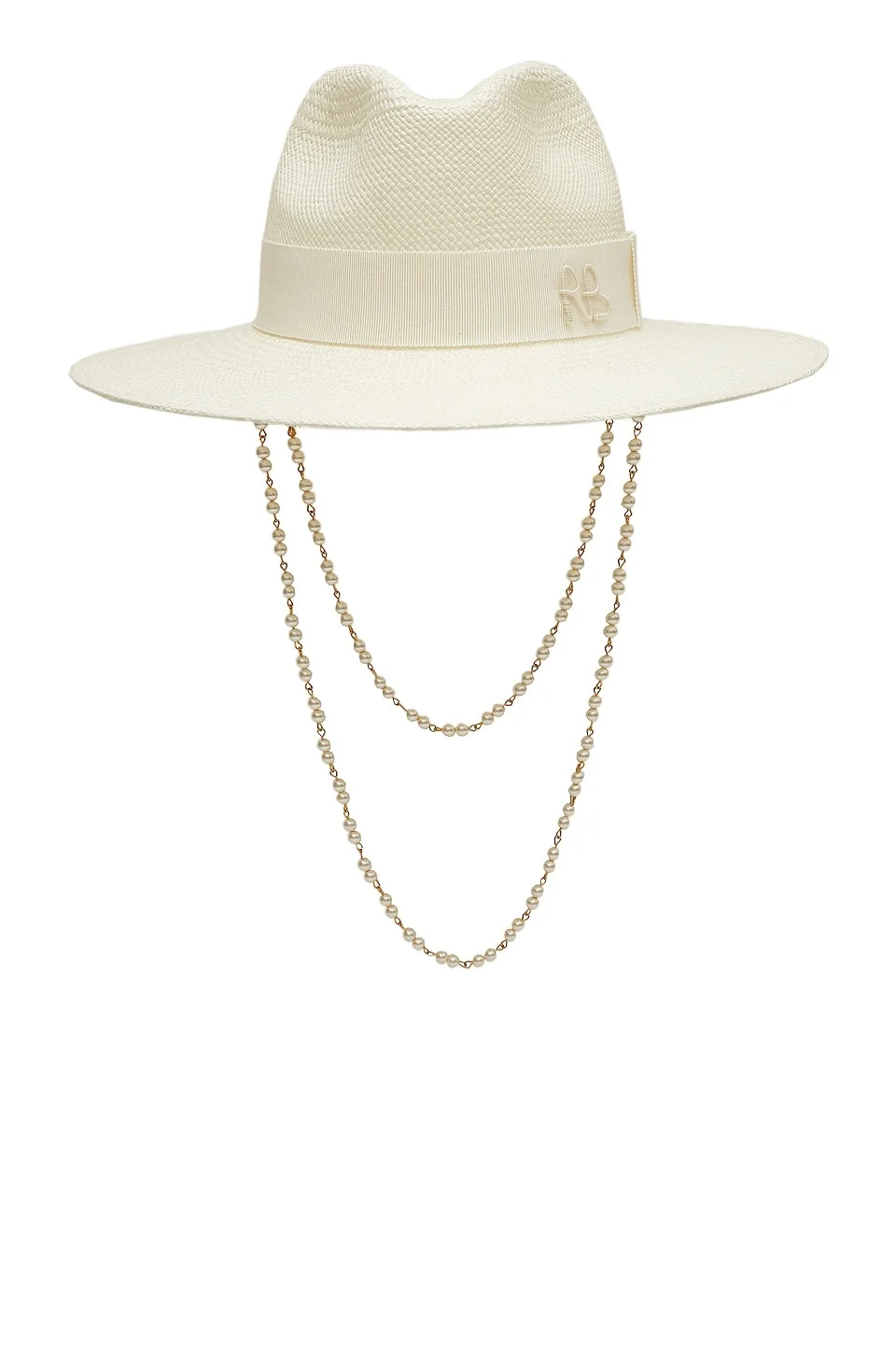Double Chain Strap Fedora Hat - 1