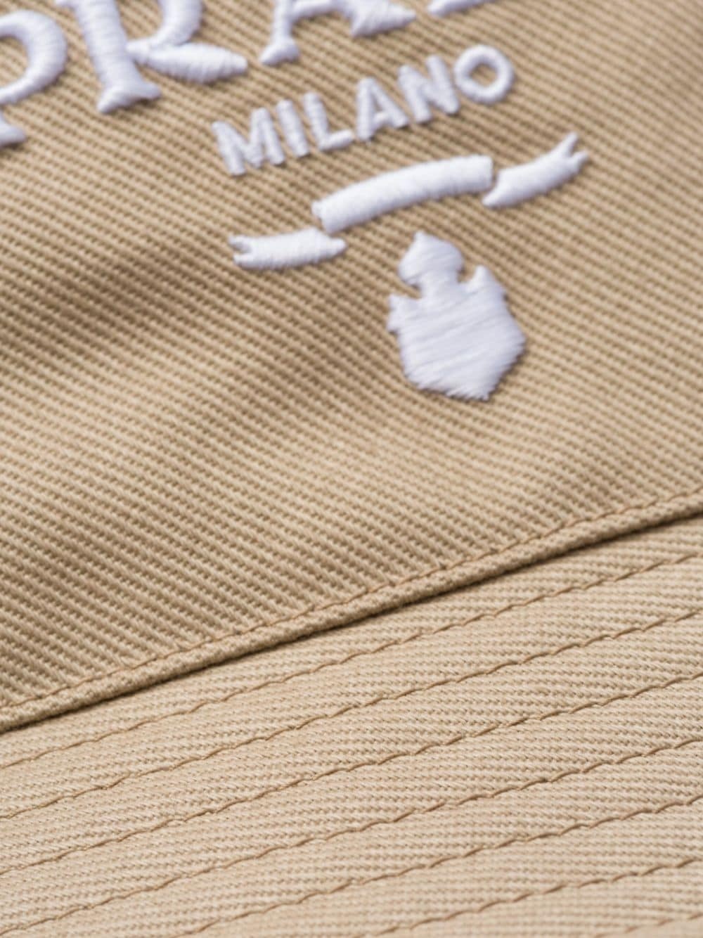 logo-embroidered drill bucket hat - 3