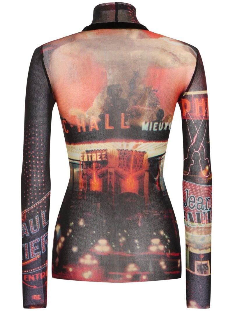 Pigalle printed mesh l/s top - 5