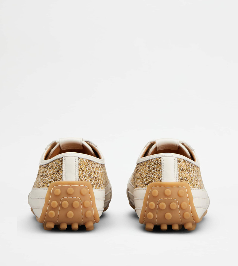 Tod's SNEAKERS IN FABRIC AND LEATHER - WHITE, BEIGE, BROWN outlook