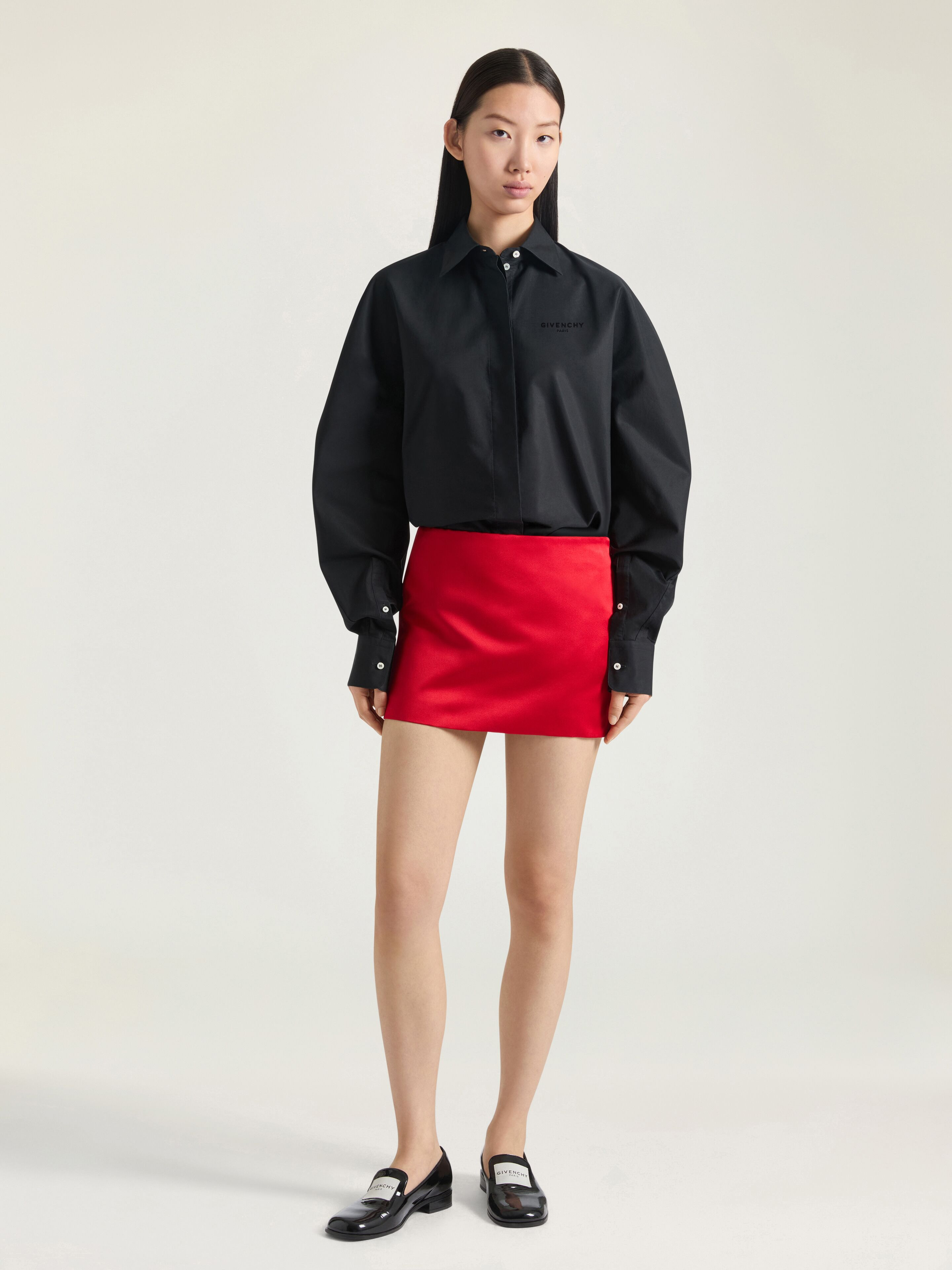 COCOON SHIRT IN POPLIN WITH GIVENCHY EMBROIDERY - 5