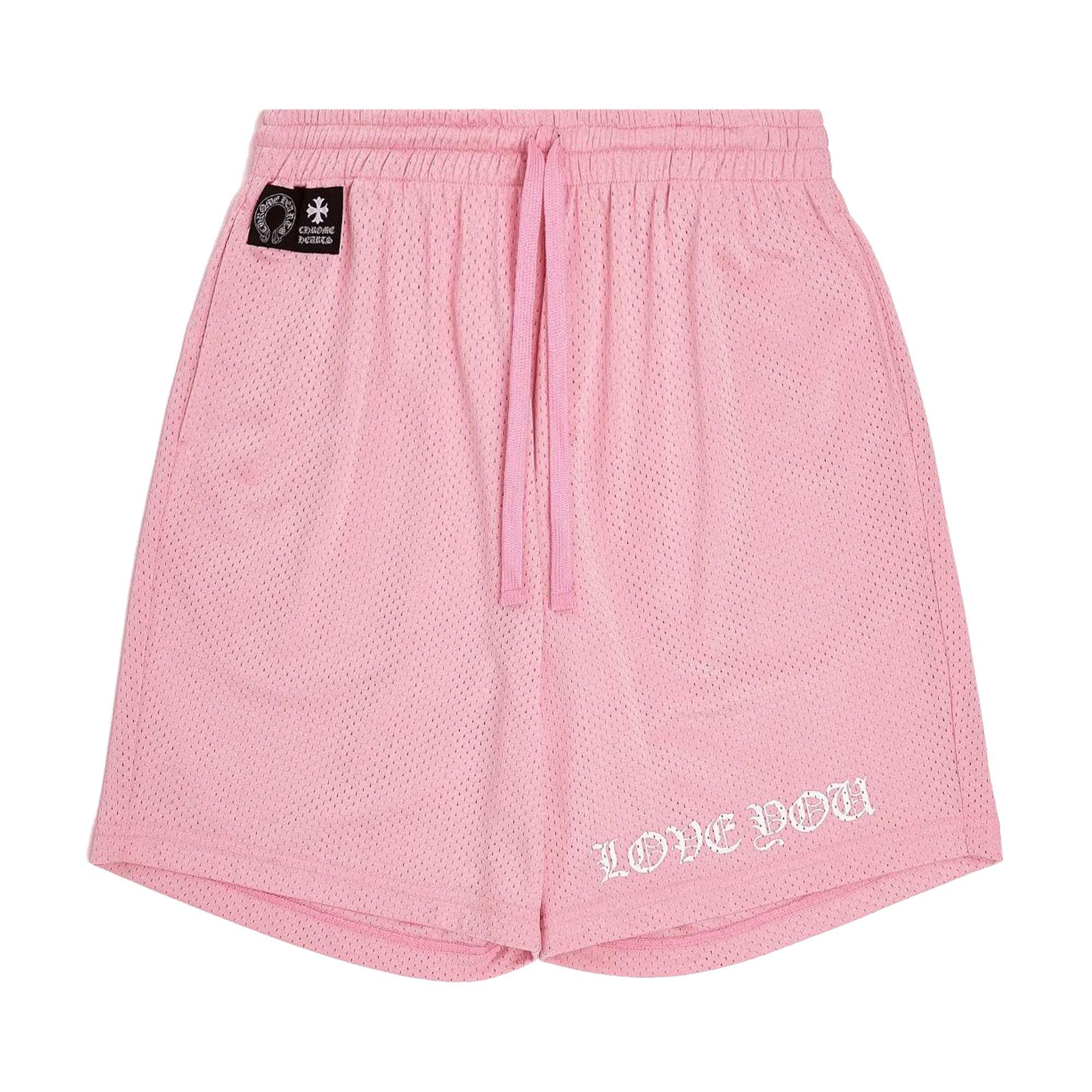 Chrome Hearts Love You Mesh Varsity Shorts 'Pink' - 1