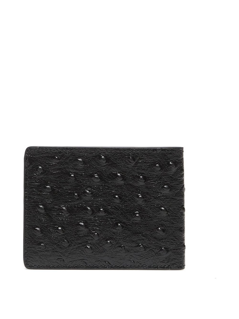 Dime ostrich-effect logo-plaque wallet outlook