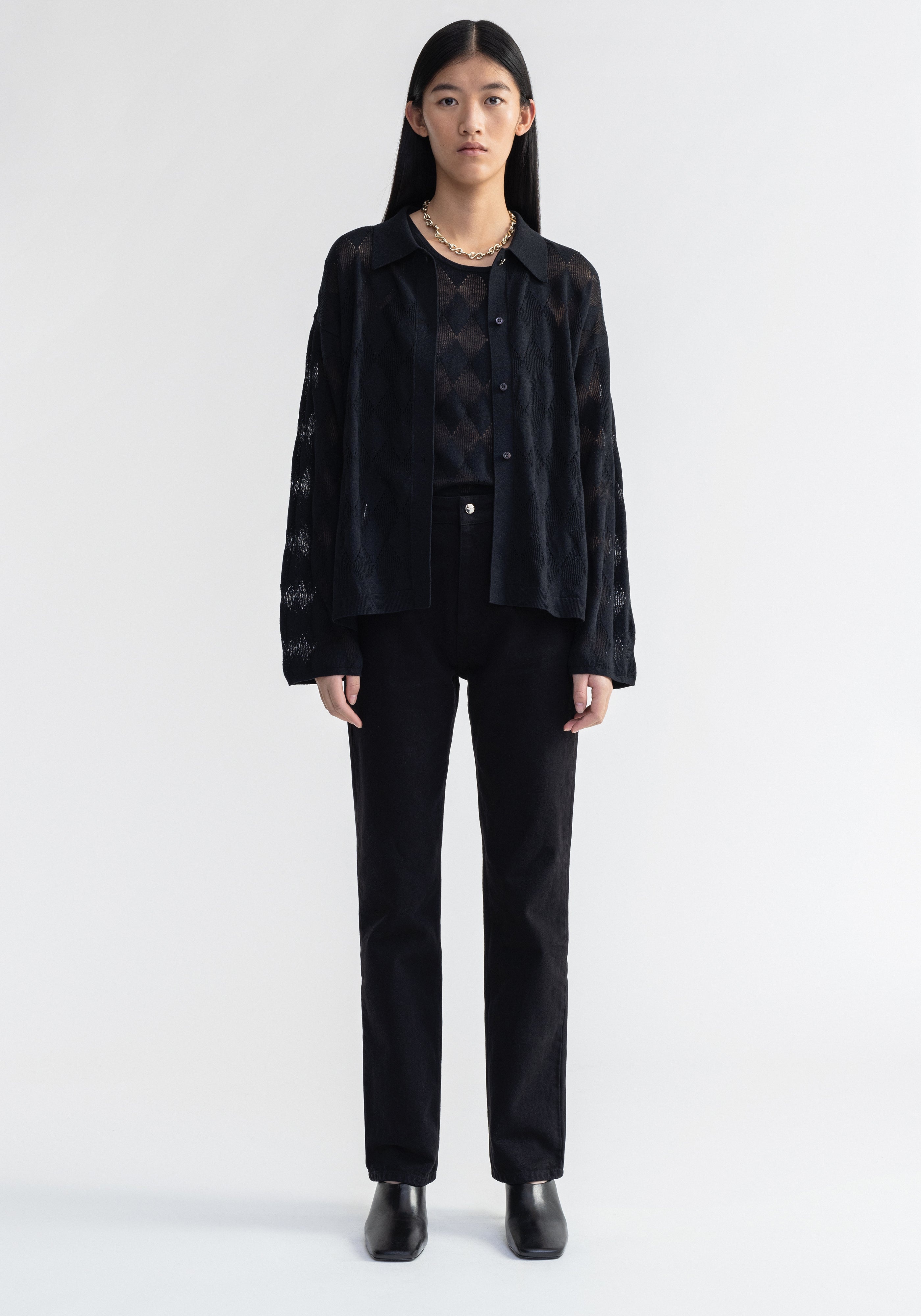 TAMARA
Diamond knit cardigan shirt - 3
