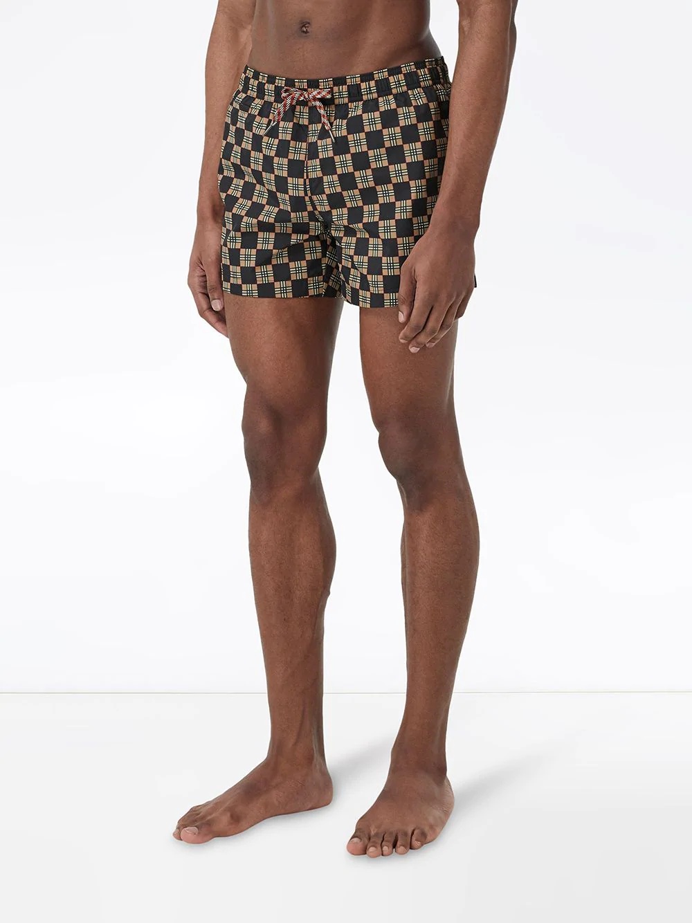 Chequer-print swim shorts - 3