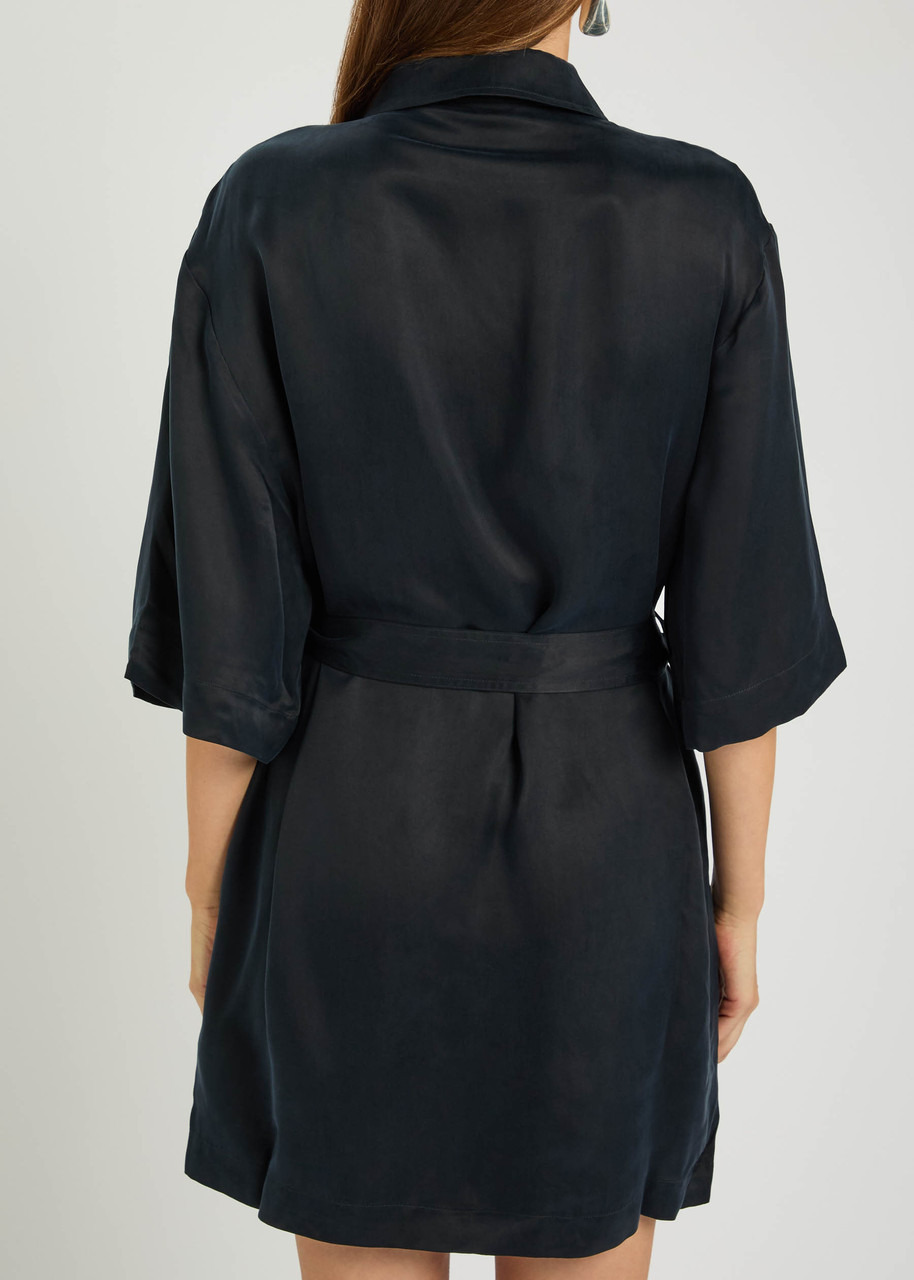Anine Bing Geri Belted Woven Mini Shirt Dress - 3