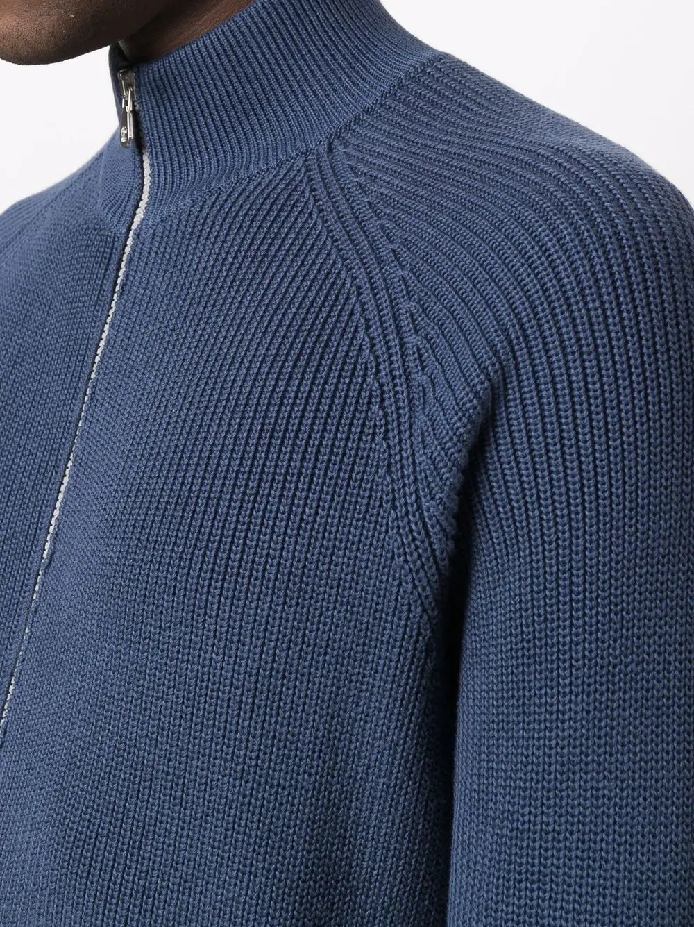 ribbed-knit zip-up jacket - 5