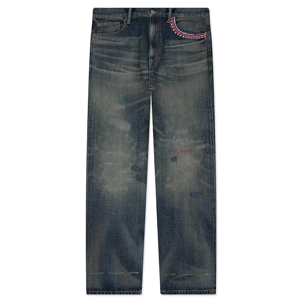 SAVAGE DENIM DP BASIC PANTS - INDIGO - 1
