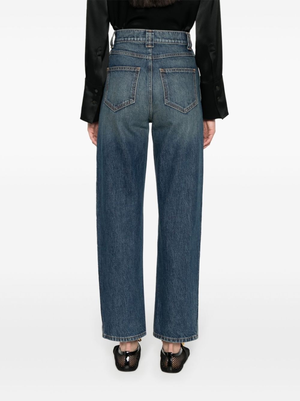 high-waisted straight-leg jeans - 4