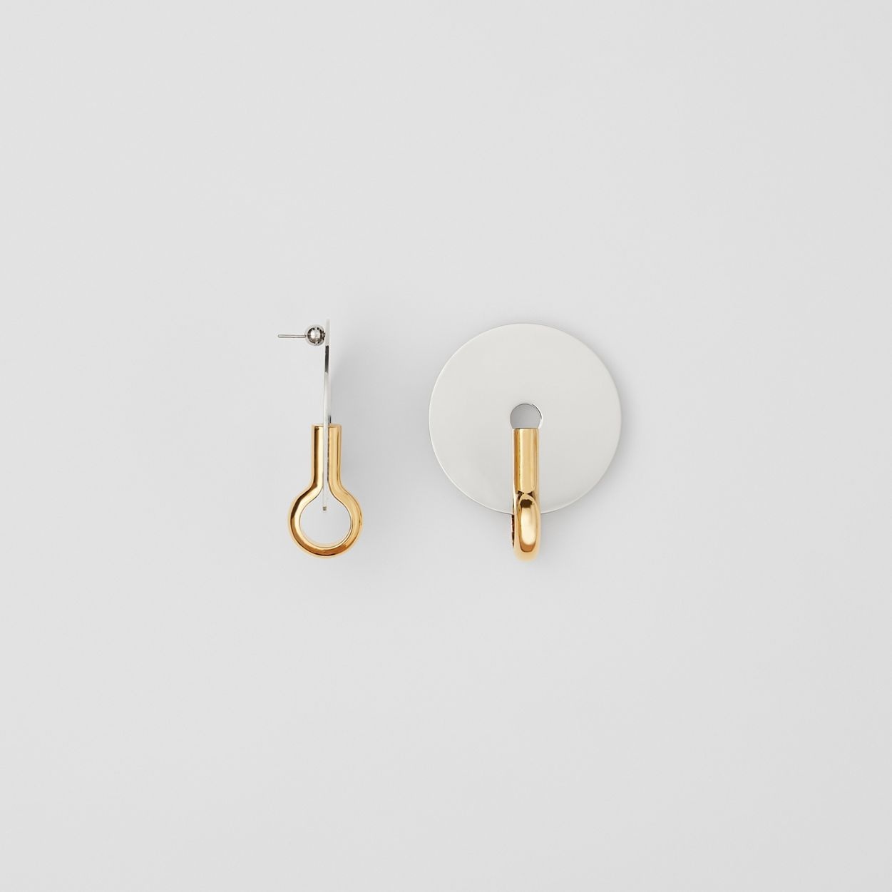 Palladium and Gold-plated Disc Earrings - 4