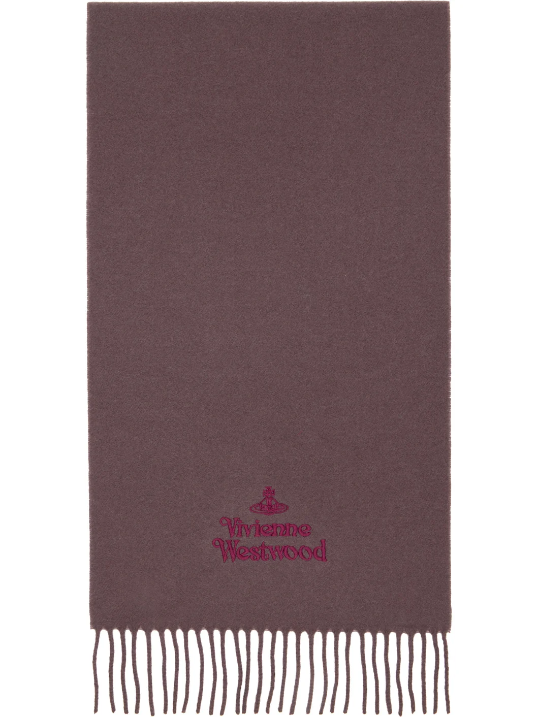 Brown Embroidered Scarf - 1