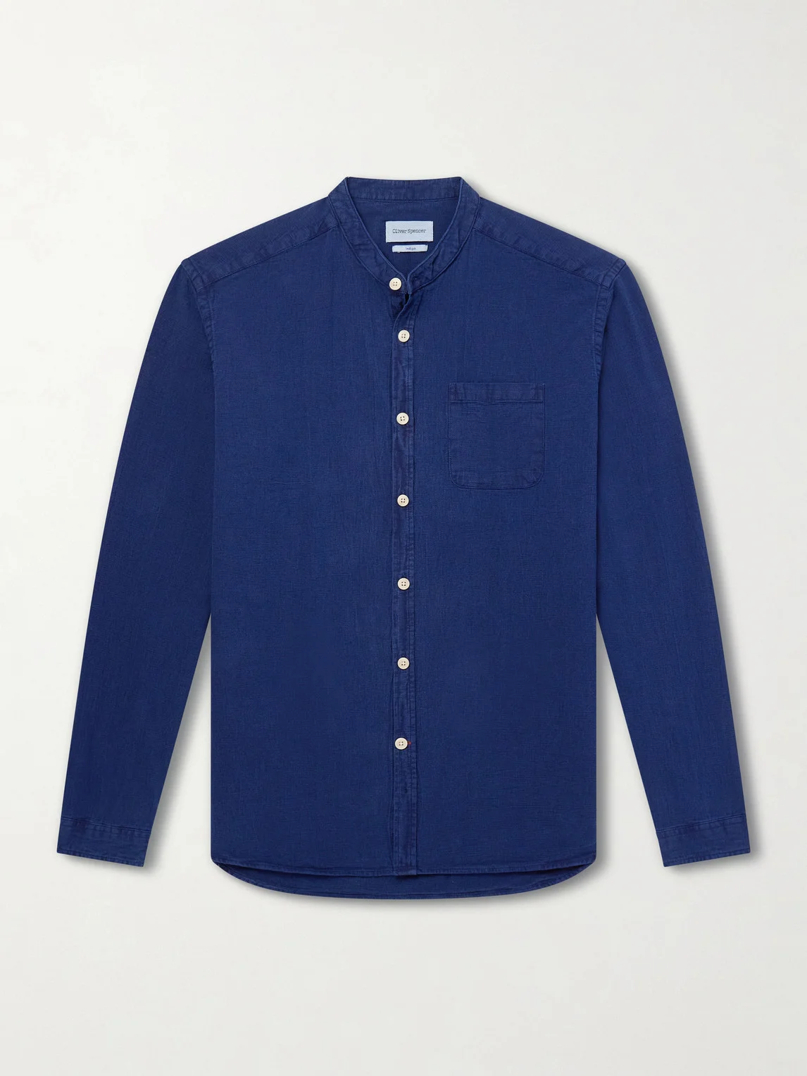 Kildale Grandad-Collar Cotton Shirt - 1