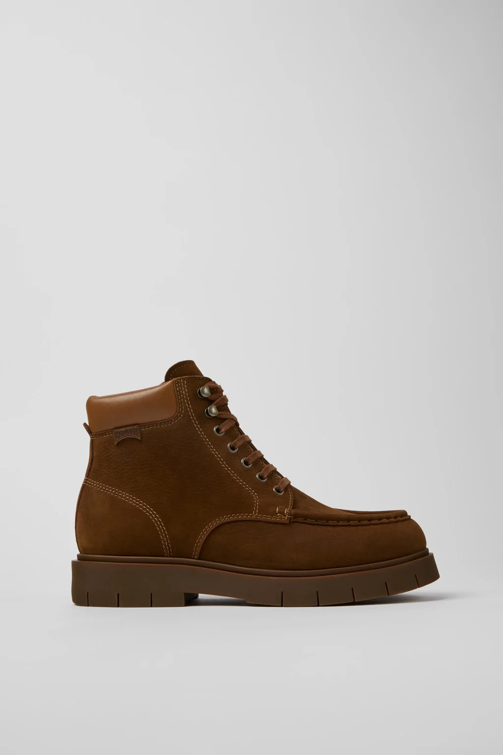 Alaro Brown Nubuck and Leather Ankle Boots for Men. - 1