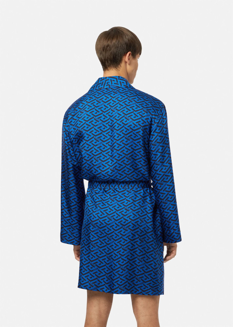 La Greca Print Silk Robe 3