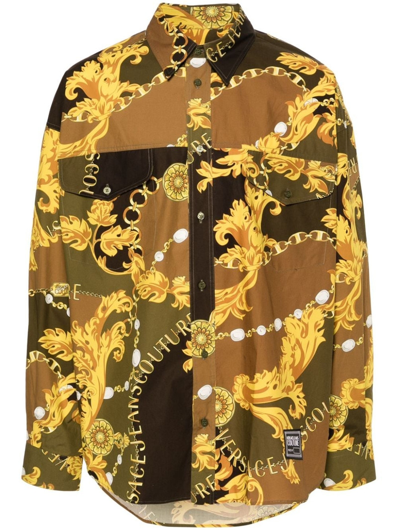 Chain Couture 인쇄 면 셔츠 1
