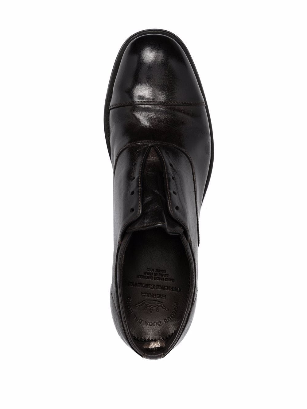 leather slip-on brogues - 4