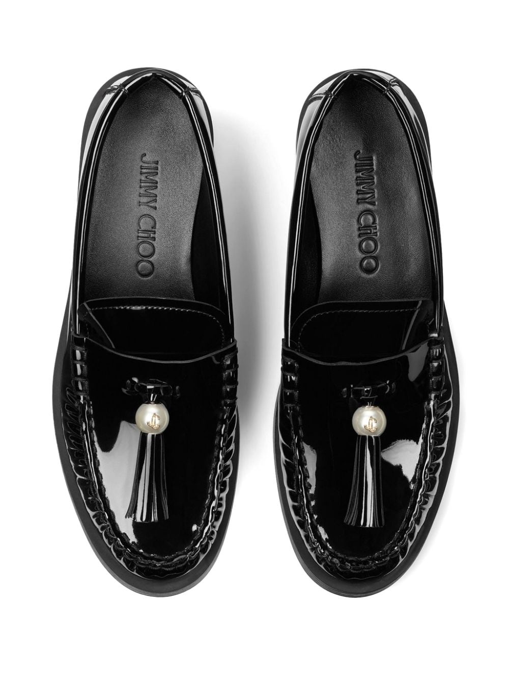 Addie pearl-embellished leather loafers - 3