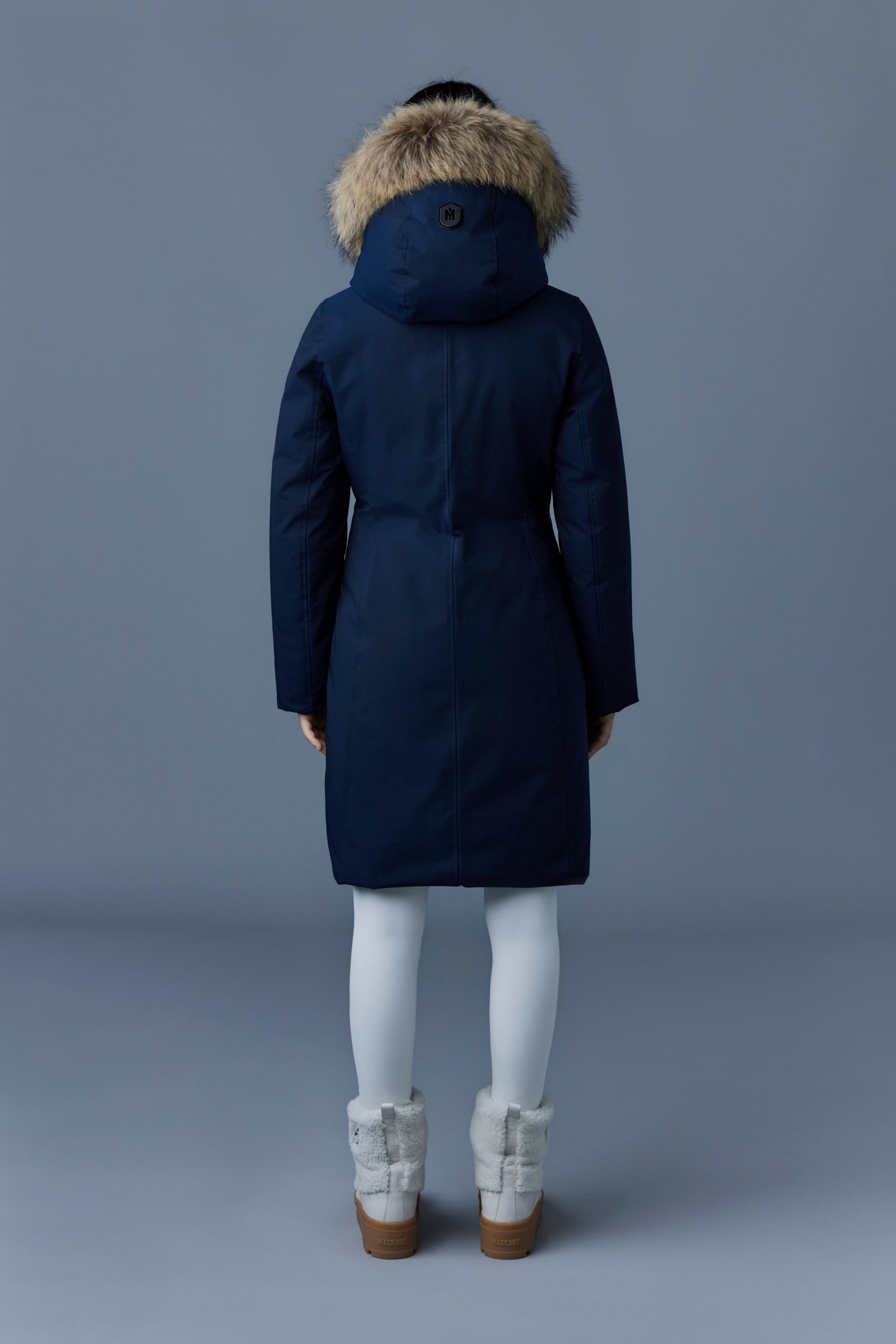 SHILOH 2-IN-1 fitted down coat with removable bib and natural fur - 4