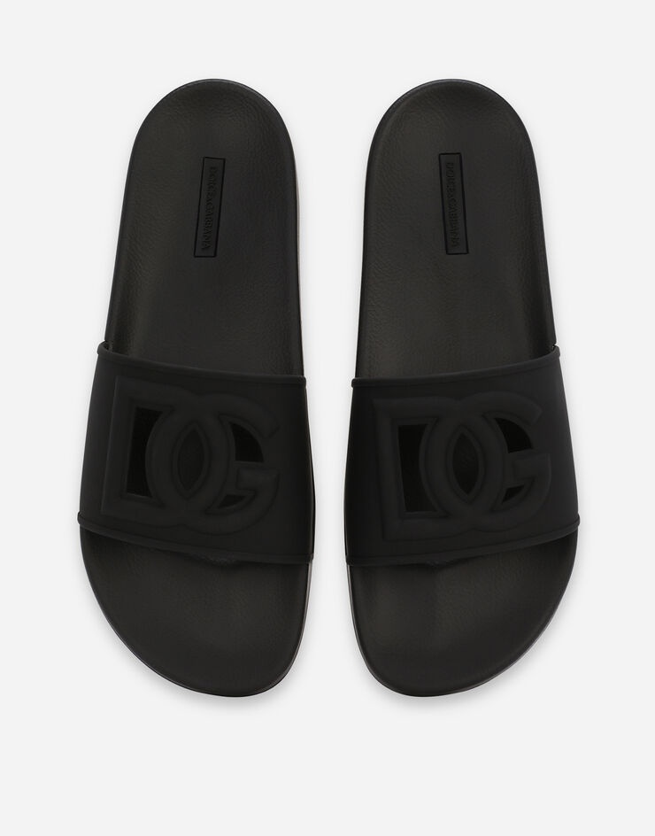 Dolce & Gabbana Rubber beachwear sliders with DG logo