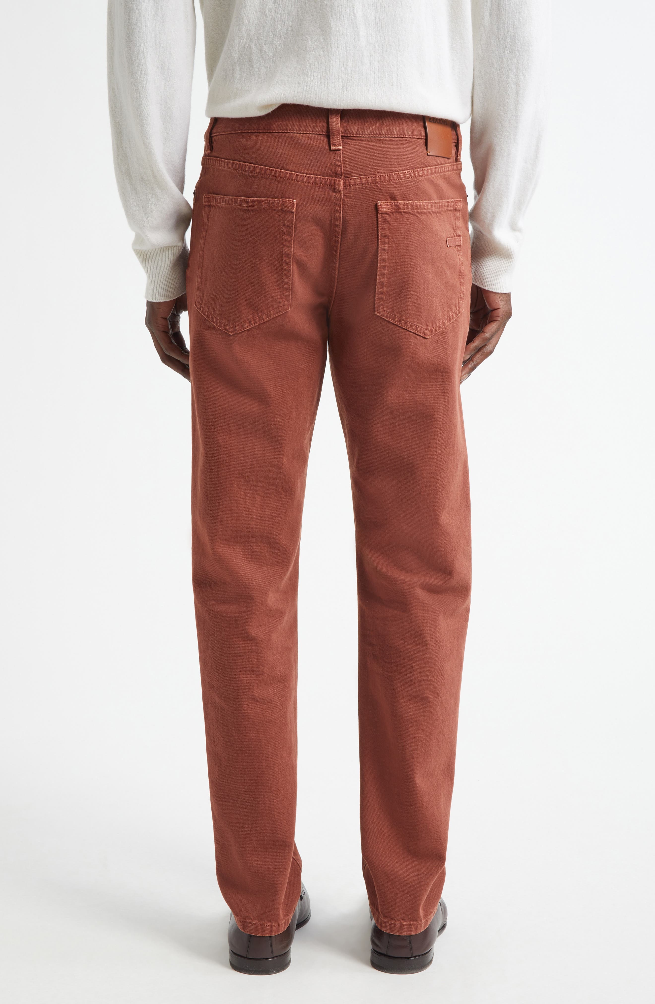 ZEGNA City Fit Nonstretch Denim Jeans in Dark Red Solid at Nordstrom - 2