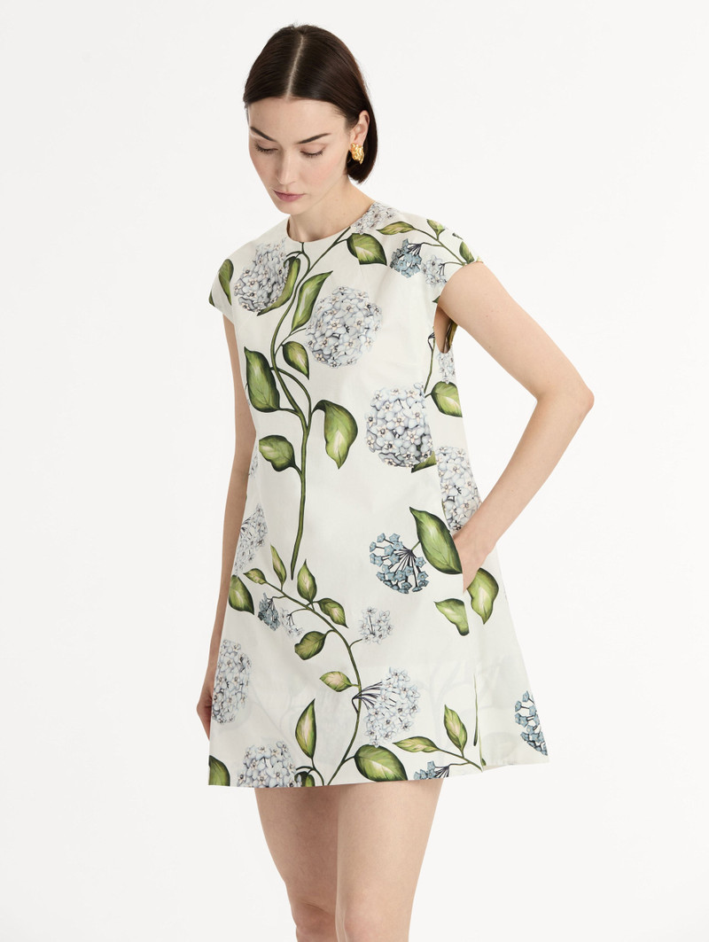 PORCELAIN FLOWER COTTON POPLIN MINI DRESS 5