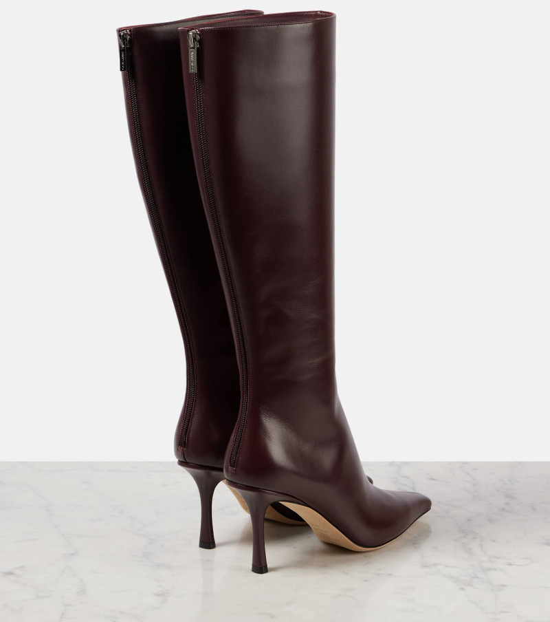 JIMMY CHOO Agathe 85 leather knee-high boots outlook