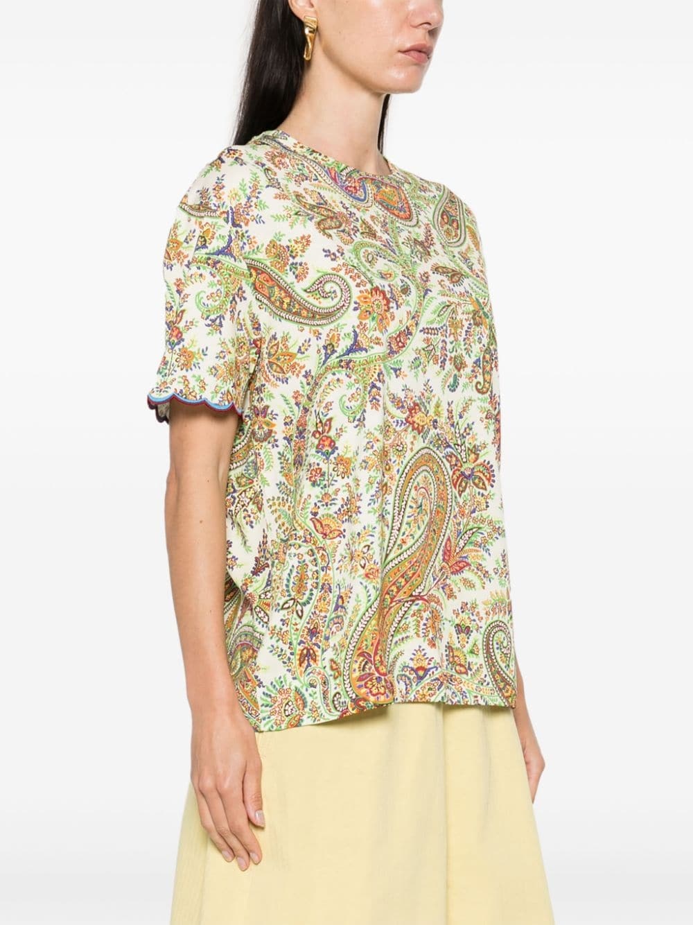 paisley-print cotton T-shirt - 3