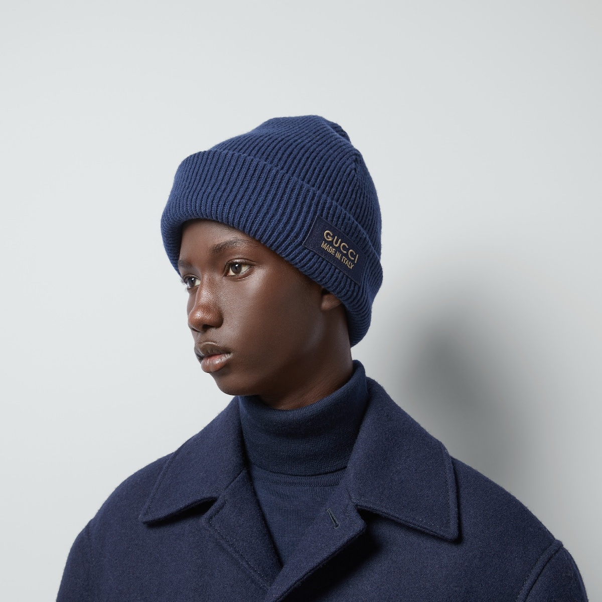 Knit wool hat with patch - 3