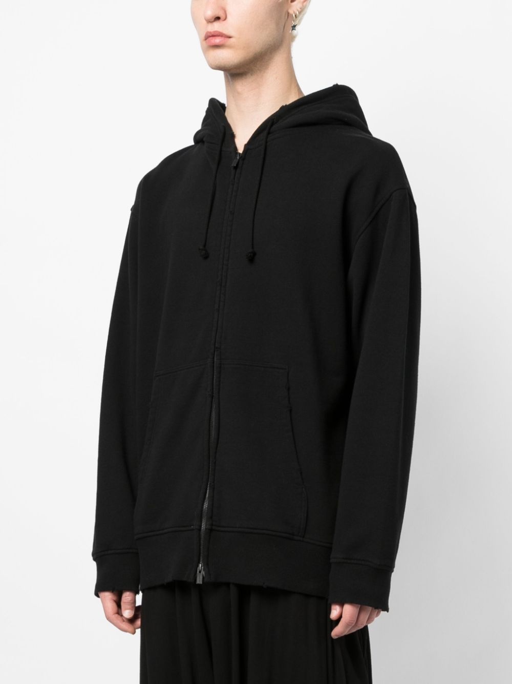 Yohji Yamamoto ripped cotton hooded jacket | REVERSIBLE