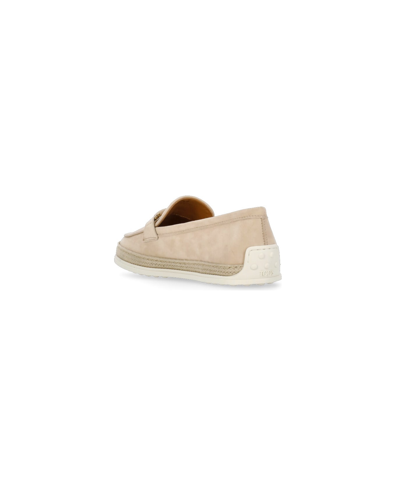 Suede Loafers With Metal Chain Detail - 4