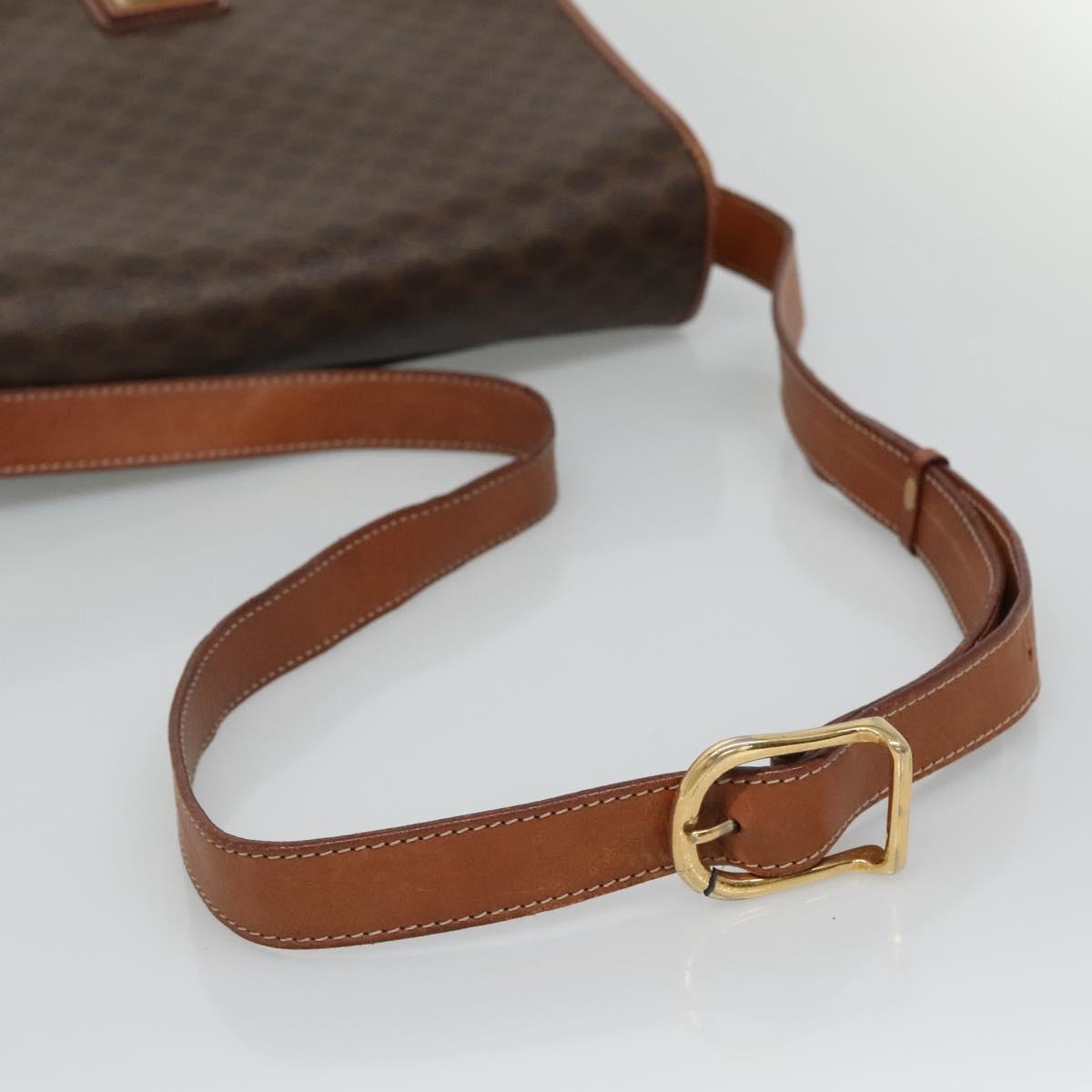 CELINE Macadam Canvas Shoulder Bag Pvc Leather Brown - 7