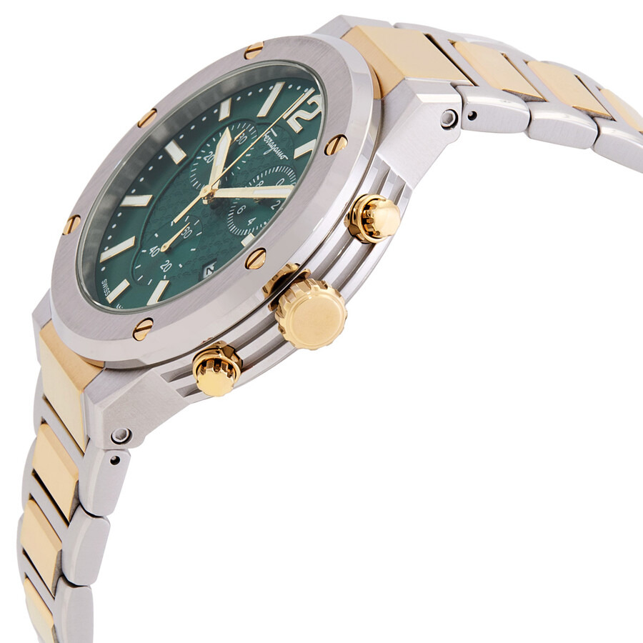 Ferragamo F-80 Chronograph Quartz Green Dial Men's Watch SFJE00424 - 2