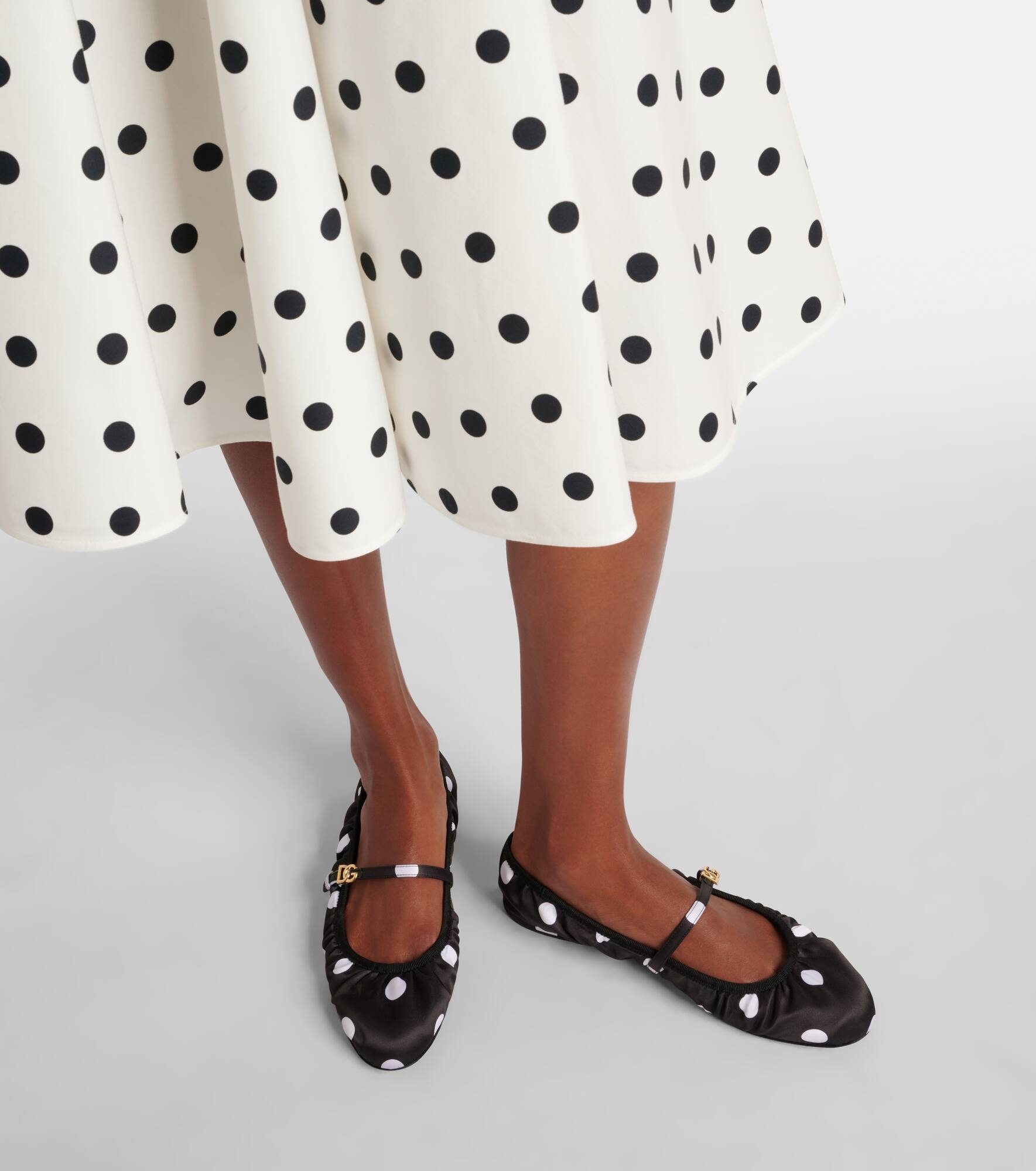 Odette polka-dot satin ballet flats - 4