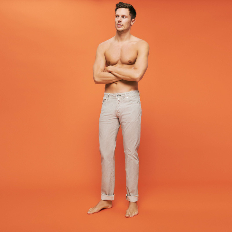 Men 5-Pockets printed Denim Pants Micro Dot 3