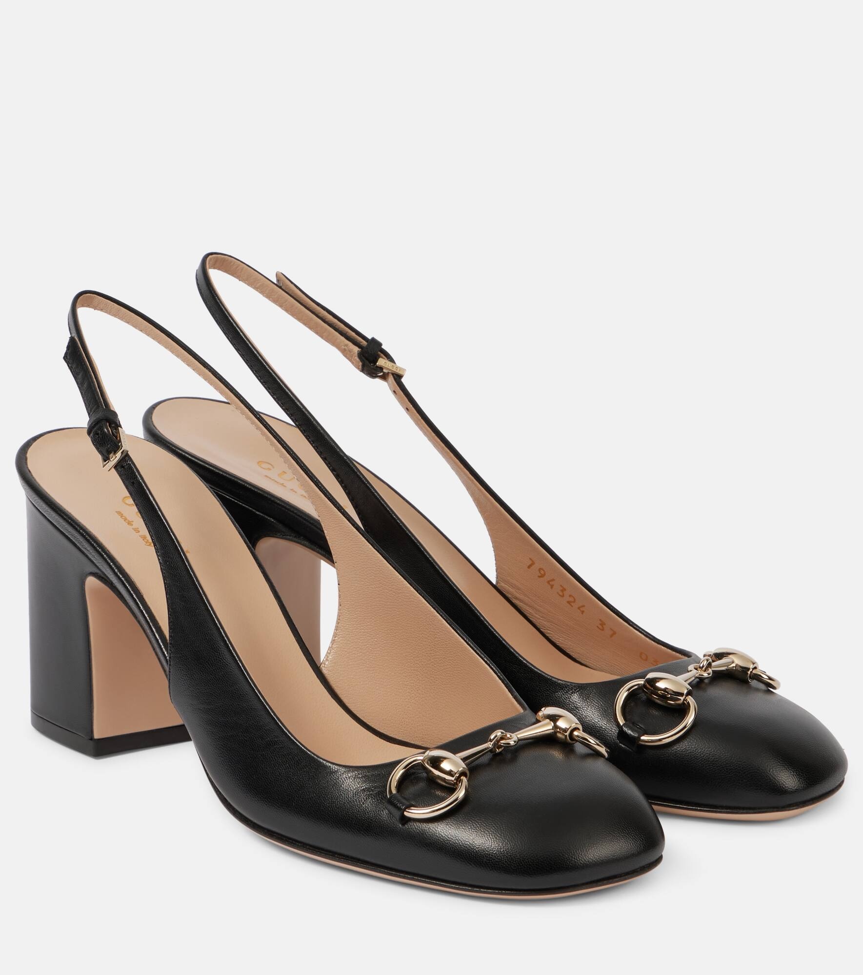 Horsebit leather slingback pumps - 1