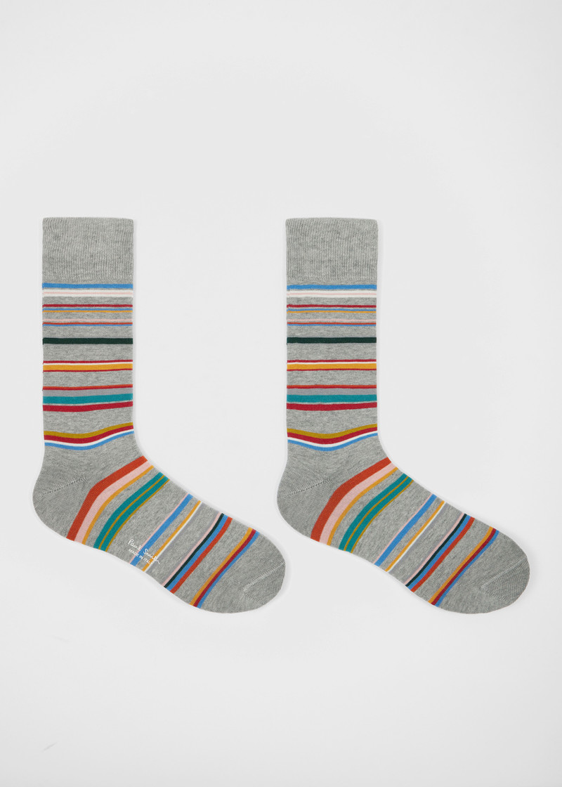 Paul Smith Grey Marl Stripe Socks outlook
