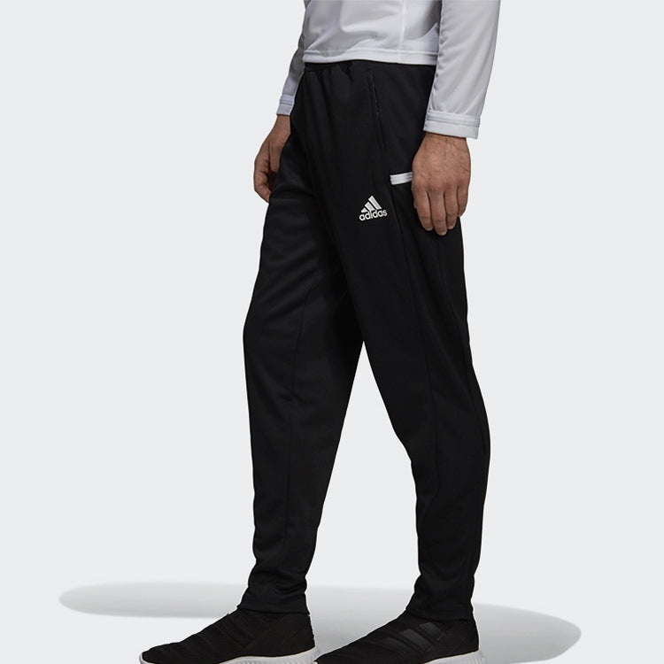 adidas T19 Outdoor Running Casual Sports Knit Long Pants Black DW6862 - 4