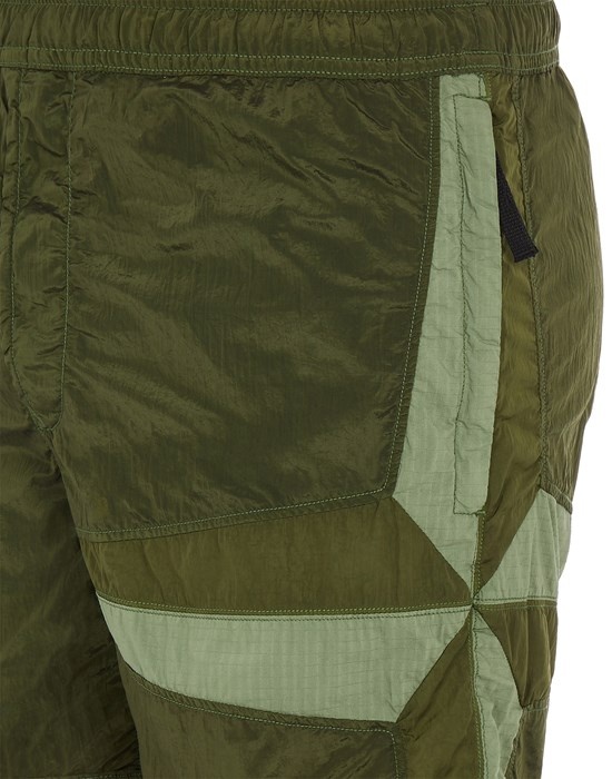 B0142 NYLON METAL IN ECONYL® REGENERATED NYLON_ STAR INLAY_ GARMENT DYED OLIVE GREEN - 4