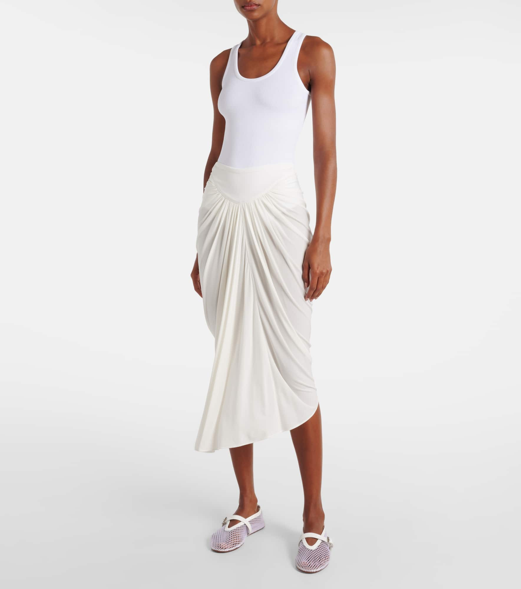 Draped asymmetric midi skirt - 2