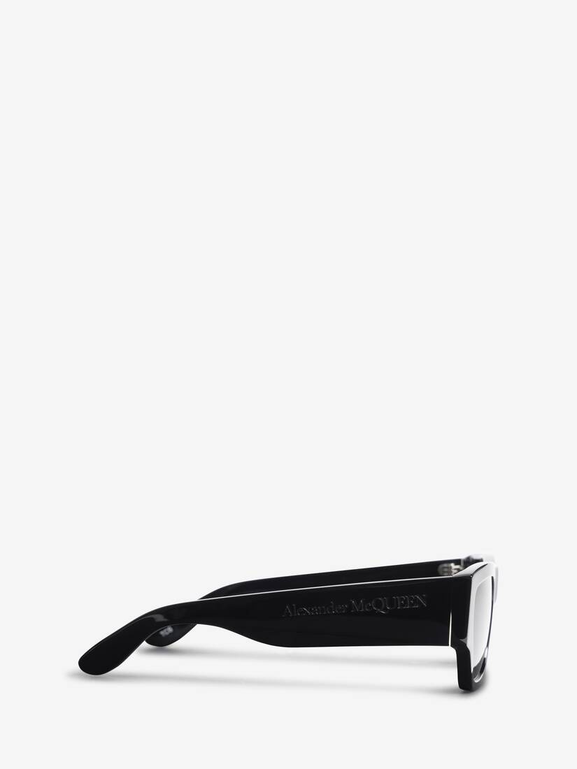 Men's McQueen Angled Rectangular Sunglasses in Black/smoke - 2