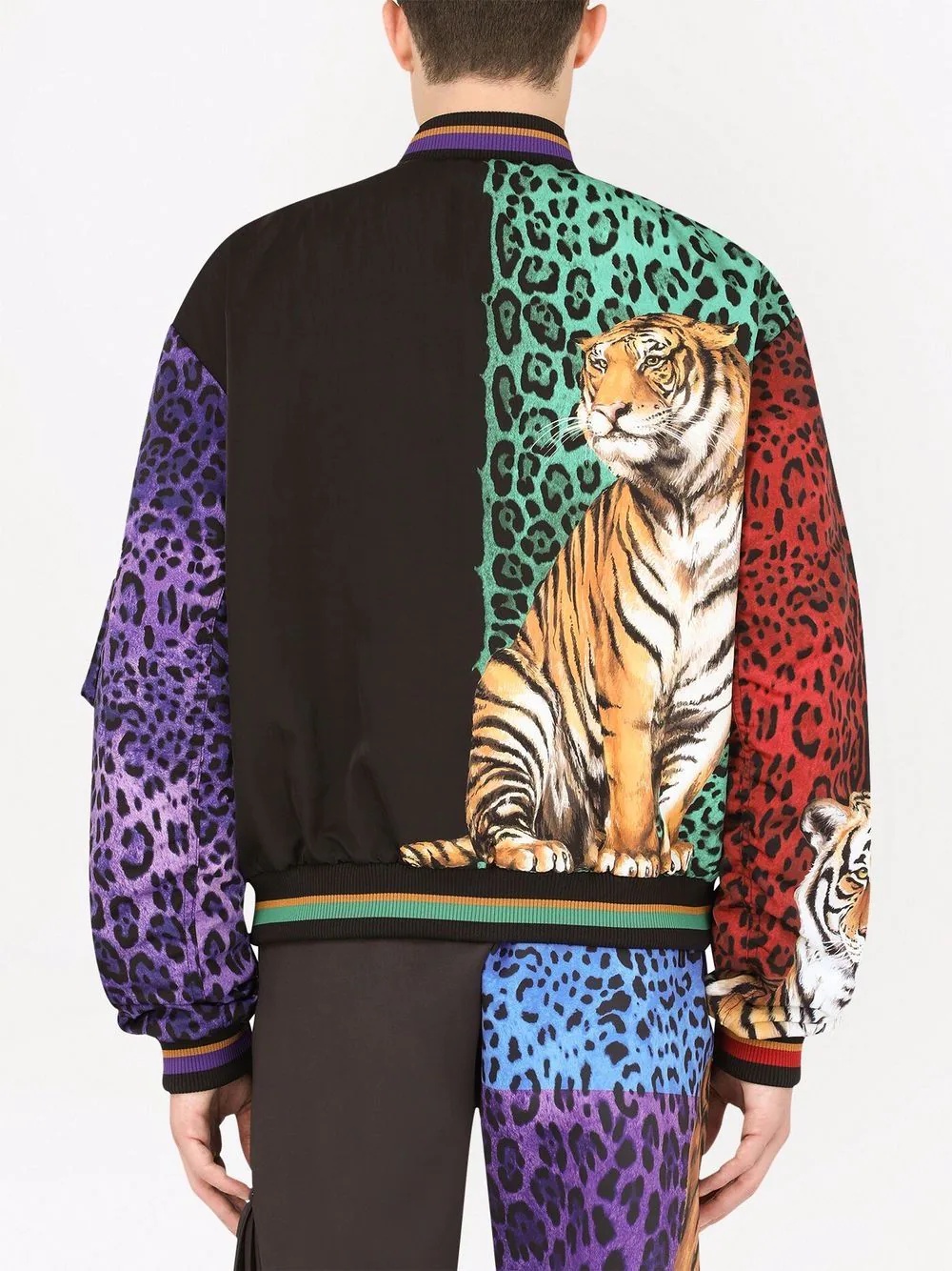 tiger-print bomber jacket - 4