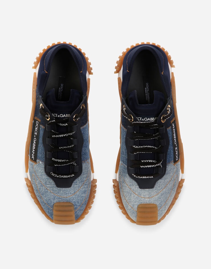 Patchwork denim NS1 slip-on sneakers - 4