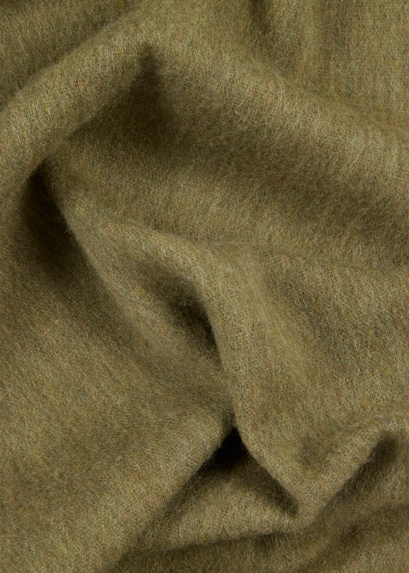 Green Lambswool Zebra Scarf 4