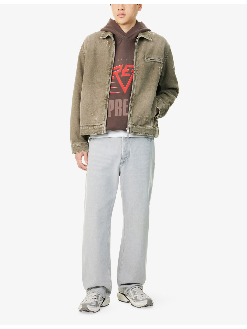 Distressed Collared Denim Jacket - 2