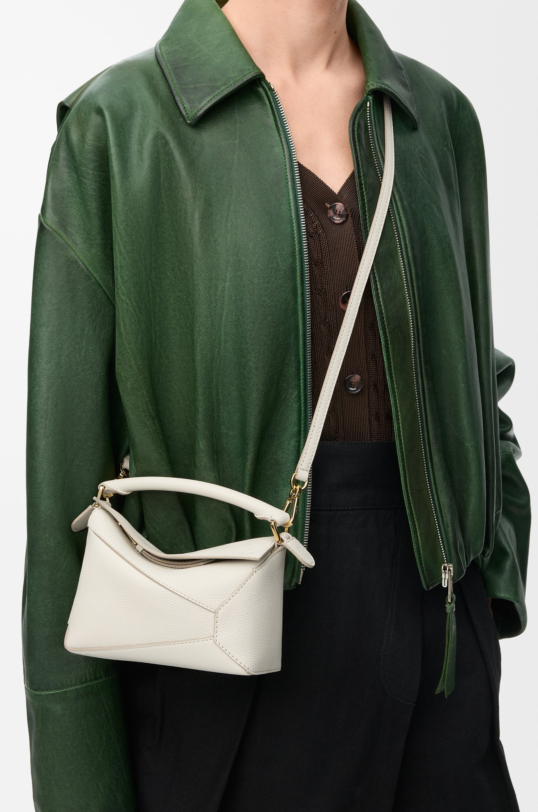 Mini Puzzle Edge bag in soft grained calfskin - 2